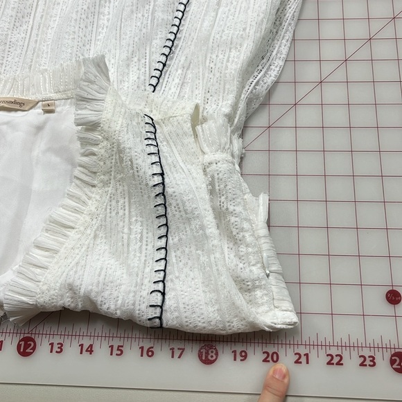 SOFT SURROUNDINGS "Villette" Boho WHT Lace Handkerchief Wrap Stitch Trim Maxi L - Picture 15 of 16